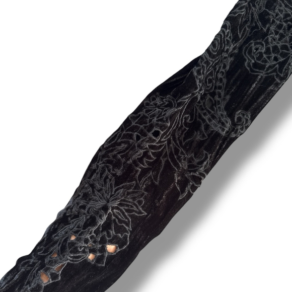 Hemant & Nandita Black Velvet Burnout Mini Dress S - Picture 5 of 8